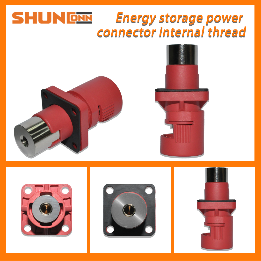 Shunconn Energy storage power connector 200A/250A internal thread M6/M6(red)